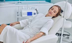 Vitamin drip equipment prepared for an individual appointment